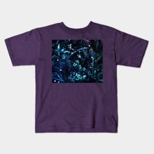 Dark blue flowers Kids T-Shirt